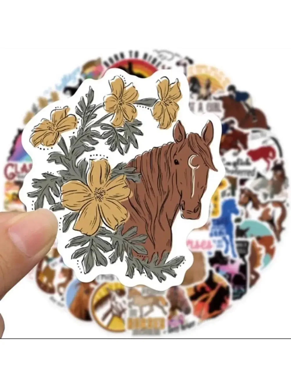 Horse Equestrian Dressage Stickers 50 Pcs, Decals Cowgirl Horses NWT